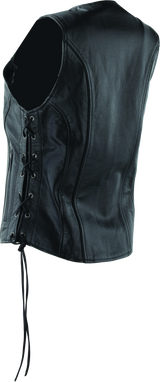 River Road Sapphire Leather Vest Black Womens - Small