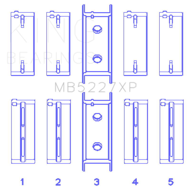 King Mitsubishi 4G63/4G64 6 Bolt 1st Gen DSM Performance Main Bearing Set - Size STDX