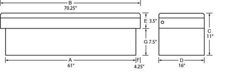 Tradesman Aluminum Economy Cross Bed Low-Profile Truck Tool Box (70in.) - Black