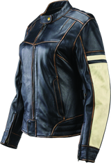 River Road Dame Vintage Leather Jacket Black Womens - Small