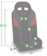 PRP Polaris RZR PRO XP4/PRO R4/Turbo R4 UTV XCR Fold Flat Rear Suspension Seats (Pair) - Black