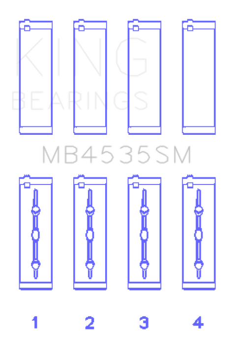 King Engine Bearings Mercedes Benz M 276 DE35 (Size +0.50mm) Main Bearing Set