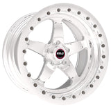Weld S71 17x10 / 5x120mm BP / 7.2in. BS Polished Wheel 3.18in (High Pad) - Black Single Beadlock