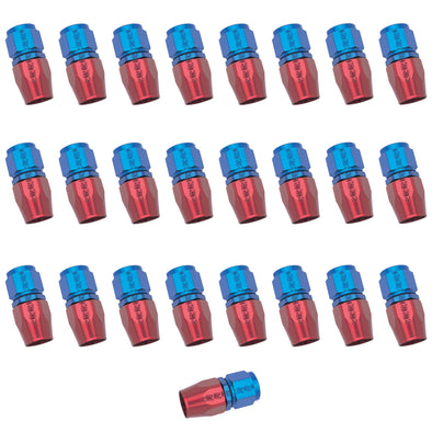 Russell Performance -6 AN Red/Blue Straight Full Flow Hose End (25 pcs.)