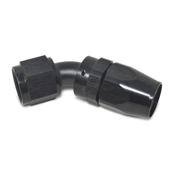 Russell Performance -4 AN Black 45 Degree Full Flow Hose End