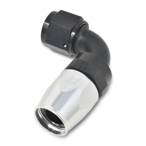 Russell Performance -16 AN Silver/Black 90 Degree Full Flow Hose End