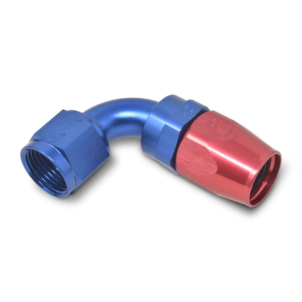 Russell Performance -4 AN Red/Blue 90 Degree Full Flow Hose End