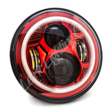 Letric Lighting 7in Red Color Collection LED Headlamp with Full Halo