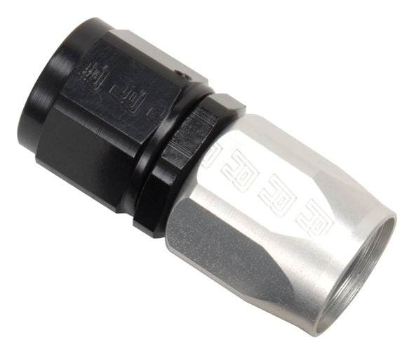 Russell Performance -4 AN Black/Silver Straight Full Flow Hose End