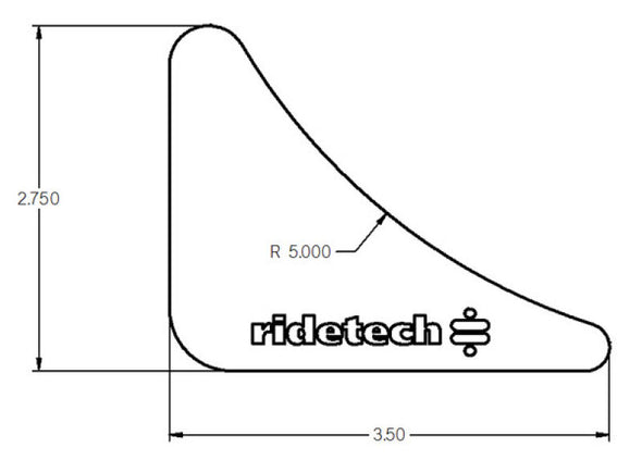 Ridetech Gusset 1/8in Mild Steel 2.75in x 3.5in