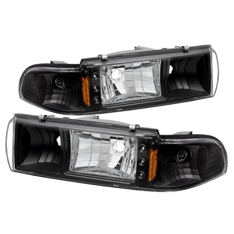 xTune Chevy Caprice 91-96 / Impala 91-96 1Pc LED Crystal Headlights Black HD-ON-CCP91-1PC-LED-BK