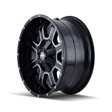 Mayhem 8103 Fierce 20x10 / 5x127 BP / -19mm Offset / 87mm Hub Black w/ Milled Spokes Wheel