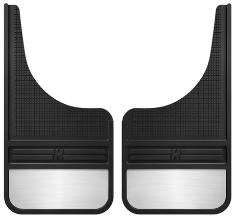 Husky Liners Universal 12in Wide Black Rubber Front Mud Flaps w/ Weight