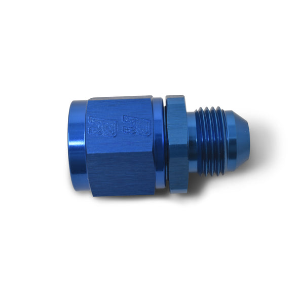 Russell Performance -10 AN Female to -8 AN to Male B-Nut Reducer (Blue)