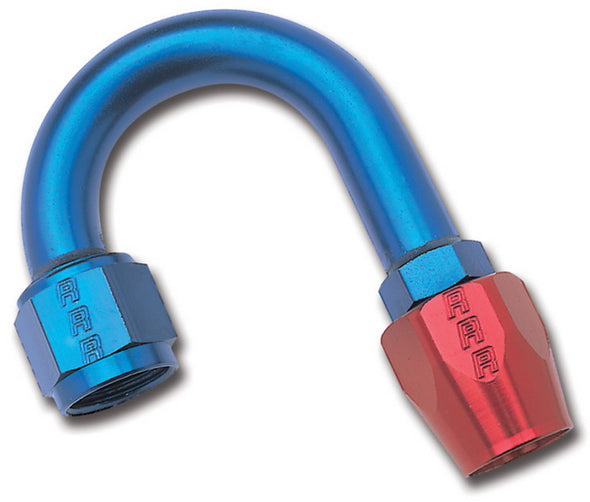 Russell Performance -6 AN Red/Blue 180 Degree Full Flow Hose End (1in Centerline Radius)