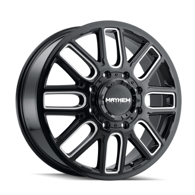 Mayhem 8107D Cogent Dually 20x8.25/8x165.1 BP/115mm Offset/121.3mm Hub Black w/ Milled Spokes Wheel