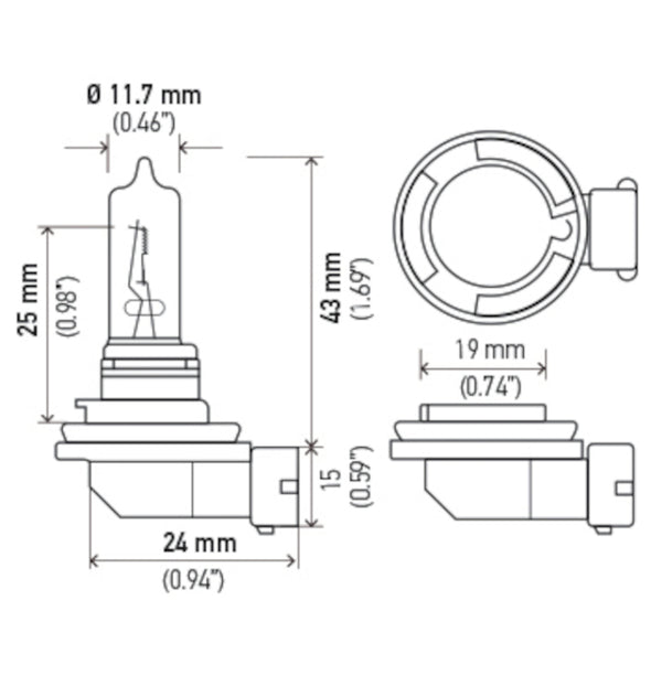 Hella Bulb H9 12V 65W PGJ19-5 T4