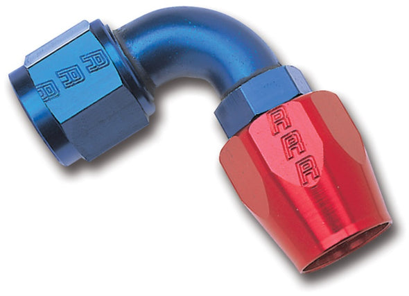 Russell Performance -8 AN Red/Blue 90 Degree Full Flow Hose End (25 pcs.)