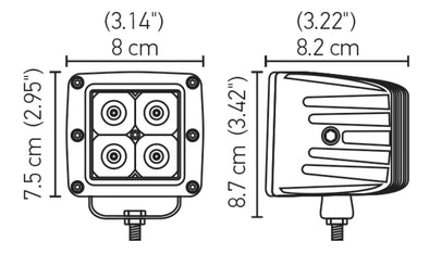 Hella HVF Cube 4 LED Off Road Kit - 3.1in 12W Spot Beam