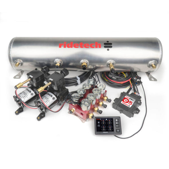 Ridetech RidePro E5 Air Ride Control System 5 Gal Dual Compressor High Flow Big Red 3/8in Valves