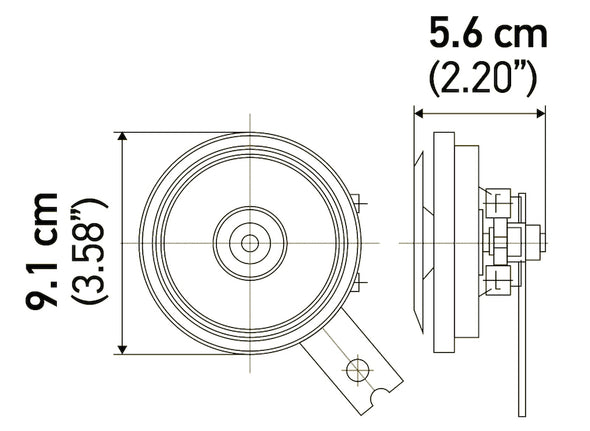 Hella Horn Kit Bx Blk Disc 92Mm 24V Univ