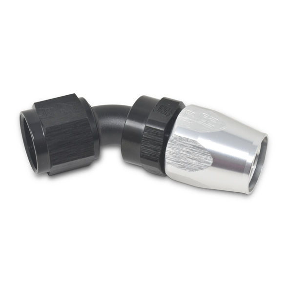Russell Performance -16 AN Silver/Black 45 Degree Full Flow Hose End