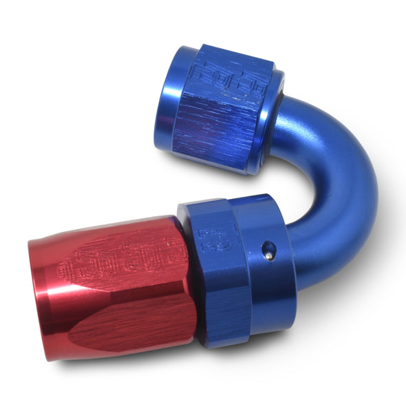 Russell Performance -6 AN Red/Blue 150 Degree Full Flow Swivel Hose End (With 9/16in Radius)