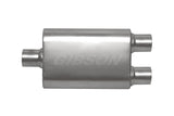 Gibson CFT Superflow Center/Dual Oval Muffler - 4x9x13in/2.25in Inlet/2.25in Outlet - Stainless