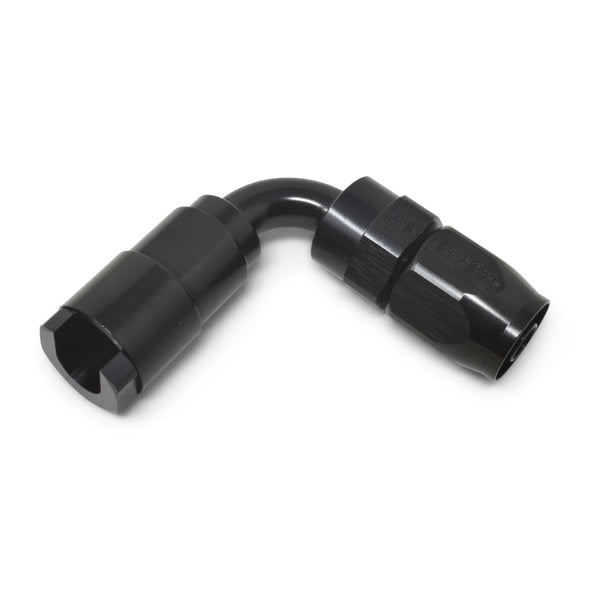 Russell Performance 5/16in SAE Quick Disc Female to -6 Hose Black 90 Degree Hose End