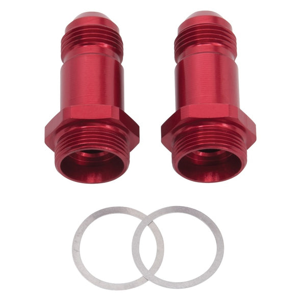 Russell Performance -8 AN Carb Adapter Fittings (2 pcs.) (Red)