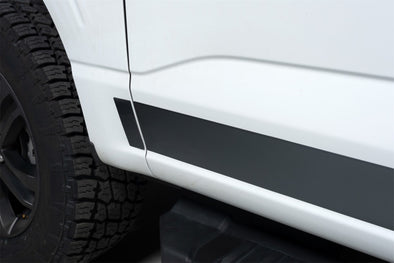 Putco 2021 Ford F-150 Reg Cab 6.5ft Short Box Black Platinum Rocker Panels (4.25in Tall 10pcs)