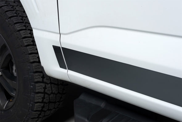 Putco 2021 Ford F-150 Super Cab 6.5ft Short Box Black Platinum Rocker Panels (4.25in Tall 12pcs)