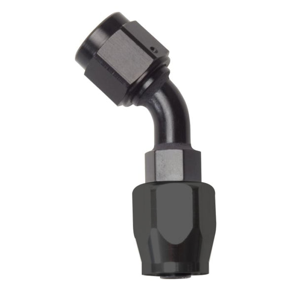 Russell Performance -6 AN Black 45 Degree Full Flow Hose End