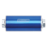 Russell Performance Profilter Fuel Filter 6in Long 60 Micron -10AN Inlet -10AN Outlet - Blue