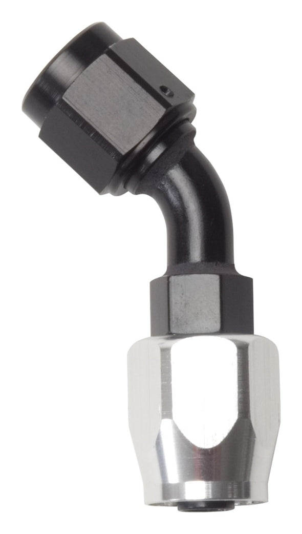 Russell Performance -16 AN Silver/Black 45 Degree Full Flow Hose End
