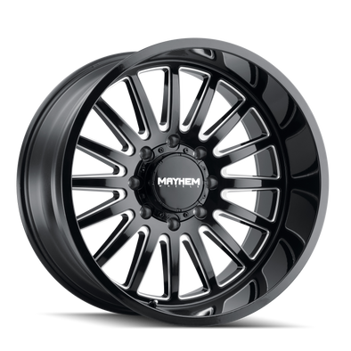 Mayhem 8114 Utopia 22x12 / 5x127 BP / -44mm Offset / 71.5mm Hub Black w/ Milled Spokes Wheel