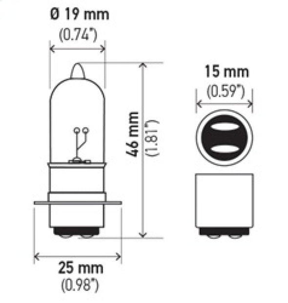 Hella Bulb 3603 12V 25/25W Px15D T6