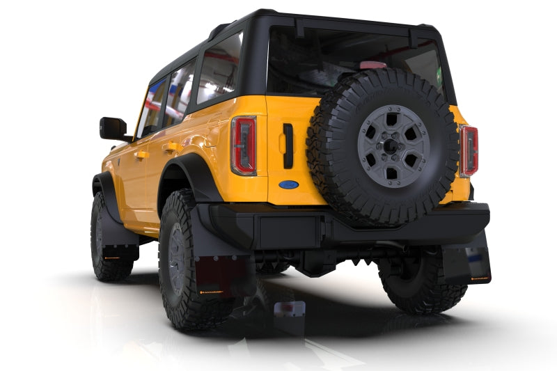 Rally Armor 21-25 Ford Bronco (Steel Bmpr + RR - NO Rptr/Sprt) Blk Mud Flap w/Area Blue Logo