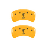 MGP 4 Caliper Covers Engraved Front & Rear Tiffany Snake Yellow Finish Black Char 2005 Ford Mustang