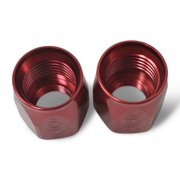 Russell Performance 2-Piece -6 AN Full Flow Swivel Hose End Sockets (Qty 2) - Polished and Red
