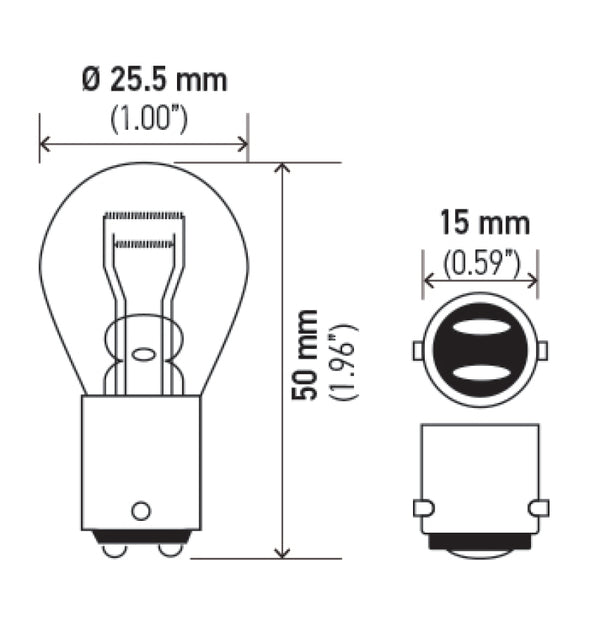 Hella BULB 1176 12V 17/8W BA15d S8 - Min Qty 10 (211656641)