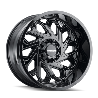 Mayhem 8112 Essex 20x9 / 8x165.1 BP / 0mm Offset / 125.2mm Hub Black w/ Milled Spokes Wheel