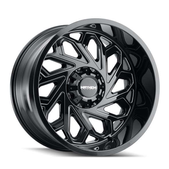 Mayhem 8112 Essex 20x9 / 8x165.1 BP / 18mm Offset / 125.2mm Hub Black w/ Milled Spokes Wheel