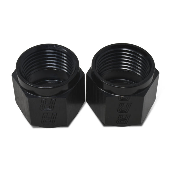 Russell Performance -8 AN Tube Nuts 1/2in dia. (Black) (2 pcs.)