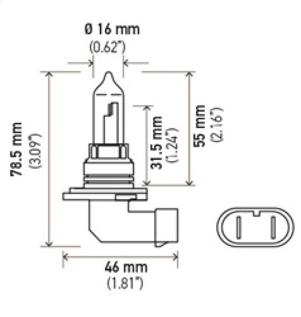 Hella 9005/HB3 12V 100W P20d T4 Halogen Bulb