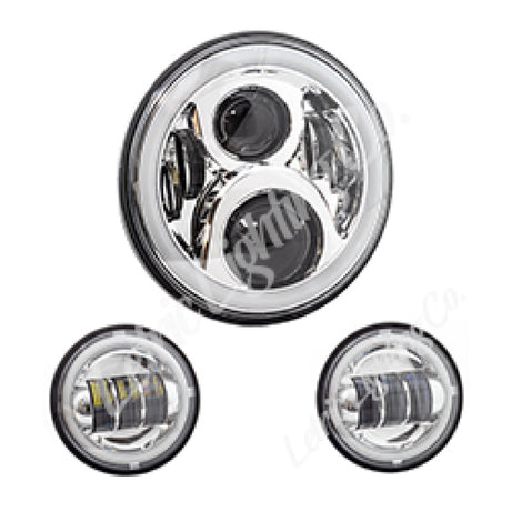 Letric Lighting 7in LED Chrome Full-Halo Indian