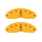 MGP 4 Caliper Covers Engraved Front & Rear Tiffany Snake Yellow Finish Black Char 2005 Ford Mustang