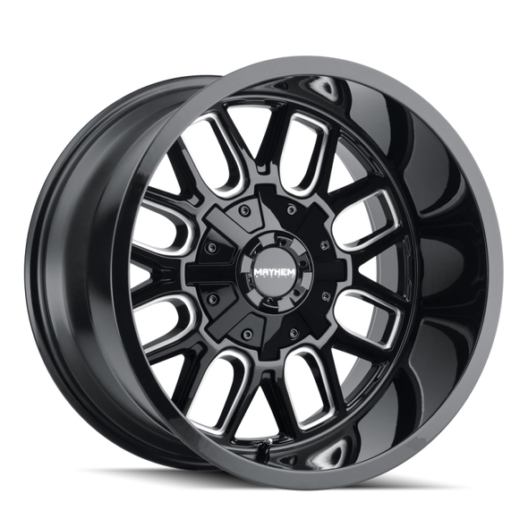 Mayhem 8107 Cogent 20x12 / 8x165.1 BP / -51mm Offset / 130.8mm Hub Black w/ Milled Spokes Wheel