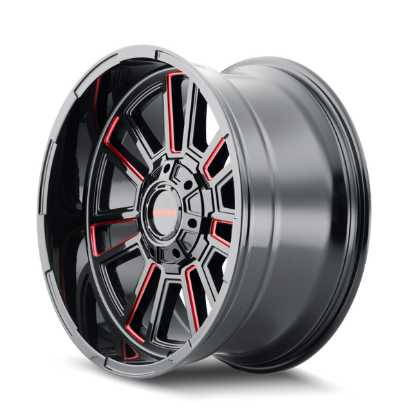 Mayhem 8115 Apollo 20x9 / 8x170 BP / 18mm Offset / 125.2mm Hub Black w/ Prism Red Wheel