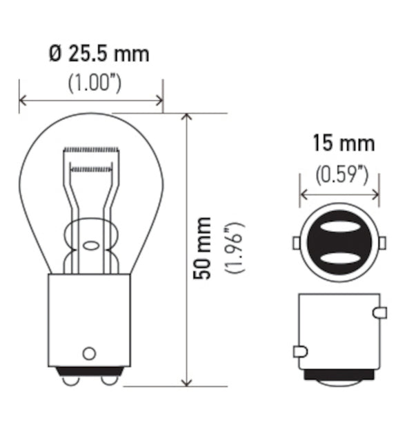 Hella Bulb 1034 12V 23/8W BAY15D S8